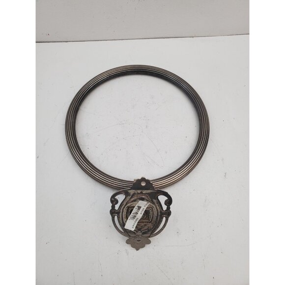 vintage Brass Towel Holder For Bathroom Wall , Engraved Towel Holder Ring, Solid - Picture 4 of 10